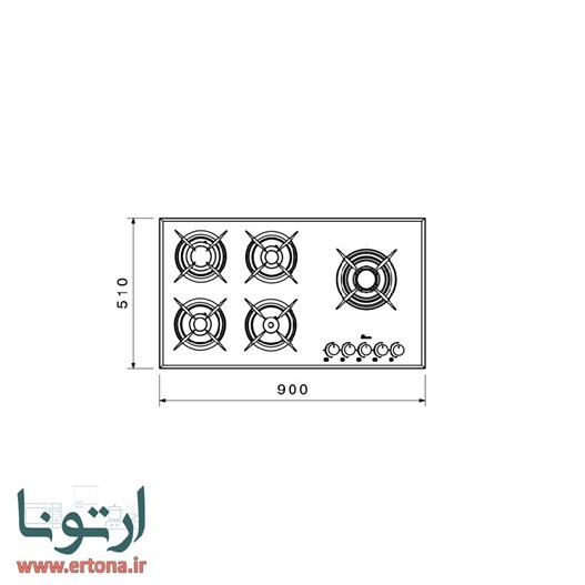 اجاق شیشه‌ای بیمکث مدل 5081 مشکی